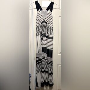 Navy & white maxi dress